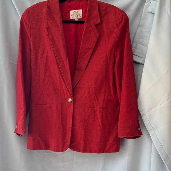 Orvis Jackets & Blazers - Vintage Linen Orvis Brick Red Blazer size 12